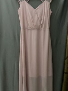 Pastel Pink Net Evening Gown