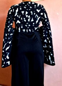Printed Jumpsuit with Bell Sleeves