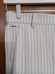 Off White Striped Trousers For Women