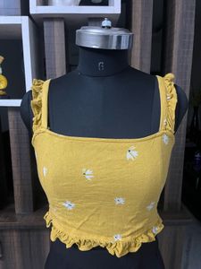 Yellow Floral Crop Top