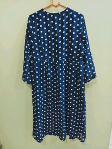 Navy Polka Dot Midi Dress combo of 2