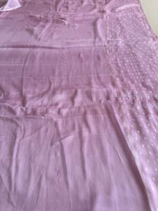 Lavender Silk Saree with Delicate Embroidery