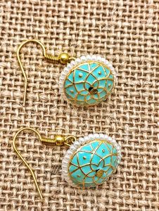 Turquoise Beaded Drop Earrings