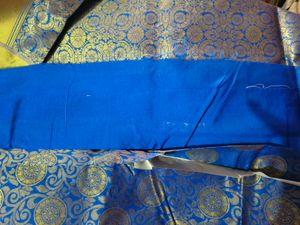 Elegant Blue &amp; Gold Saree