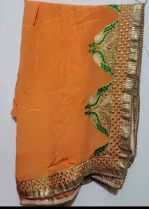 Orange🟠 Designer Plazo Suit &amp; Dupatta 38 Bust