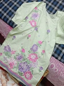 Floral Embroidered Indian suit with dupatta