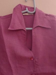 Purple Linen Button-Down