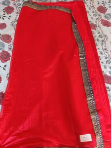 New Red Sinthetic Saree