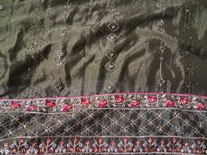 Olive Green Embroidered Stitch Kamish Salwar Dupat