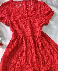 Bright Red Lacy Dress