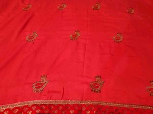 Peach Worked Saree With Stitched Blouse