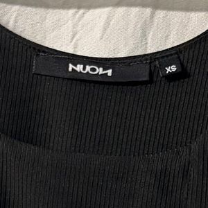 NUOM Black Ribbed Tank Top
