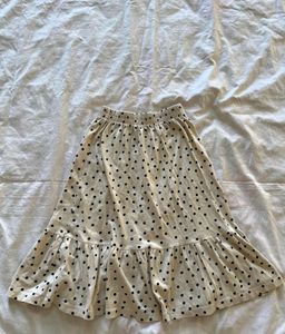 Cottagecore White And Black Ruffle Skirt