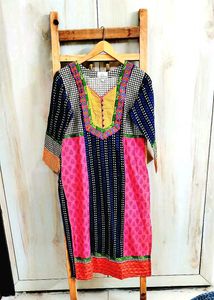 Multicolour Cotton Kurti Bust Size-34