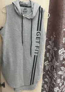 Gray Sleeveless Hoodie