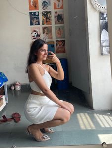 White Ribbed Halter Top &amp; Skirt Set