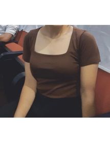 Combo Brown And Black Square Neck Top