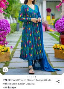 (Size~L)New Blue Anarkali Suit !