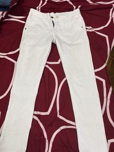 White Casual Pants