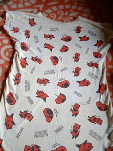 Cute Panda Print T-Shirt