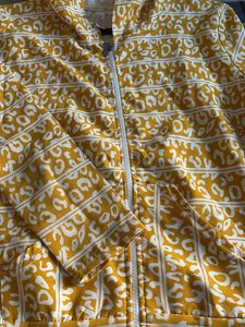 Patterned Zip-Up Hoodie