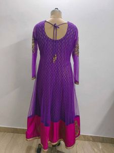 Purple &amp; Pink Embroidered Anarkali Dress