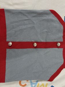 Red &amp; Grey Button Tank Top