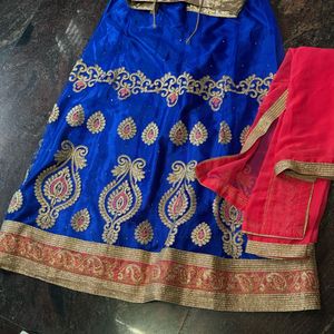 Blue Embroidered Lehenga Choli