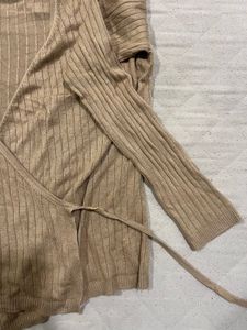 Beige Wrap Cardigan
