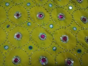 Green Embellished Dress Material