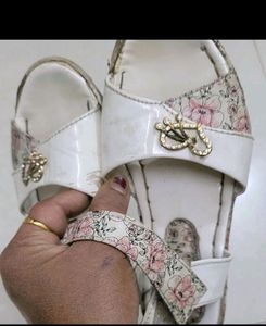 Stuning black sandal &amp; partywear white footwear
