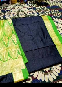Green &amp; Black Sari.  Buy 2 Get 1 Free