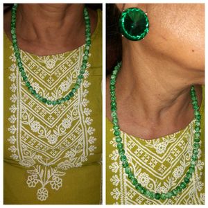 Green Beaded Jewelry Set
