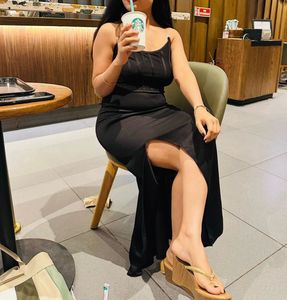 Sleek Black Slit Maxi Dress