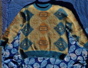 Vintage Patterned Knit Sweater