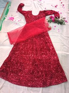 MAROON SEQUENCE GOWN