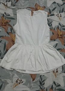 Totally New Frock White Top Round Neck