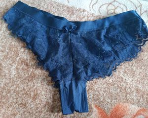 Navy Blue Silky Non Wired Lingerie Set🩵🩵