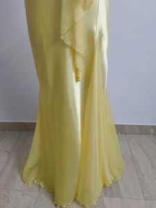 Yellow Halter Satin Gown