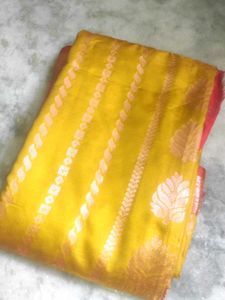 Elegant Yellow Saree(ashadam Offer)