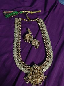 Brand New Lakshmi Kasumalai Haram - Antique Finish