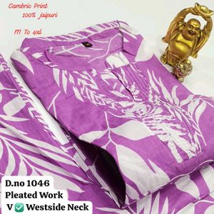 pure cotton Jaipuri Print Kurta Set