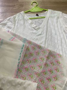 Off White/ Cream Kurta Set (3 Peice)