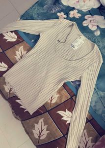 H&amp;M Ribbed Long Sleeve Top