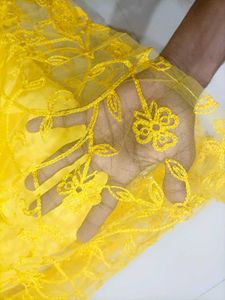Girls Yellow Lace Dress