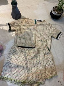 Zara Tweed Crop Top &amp; Skirt Set