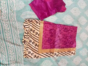 Elegant Pink Paisley Saree