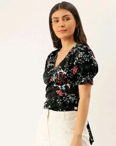 Floral Print V-neck Top
