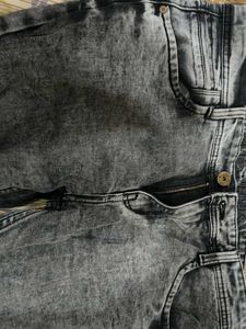 Gray Wash Denim Jeans