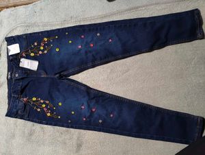 Floral Embroidered low rise skinnyJeans